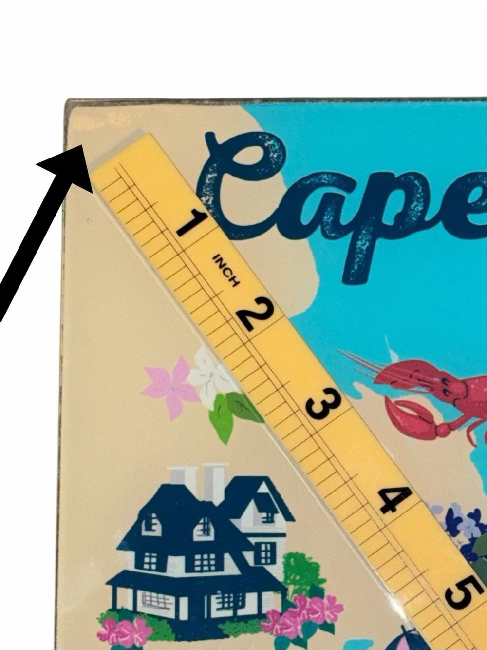 Cape Cod Glass Kitchen Cutting Board - Blue Coastal Map